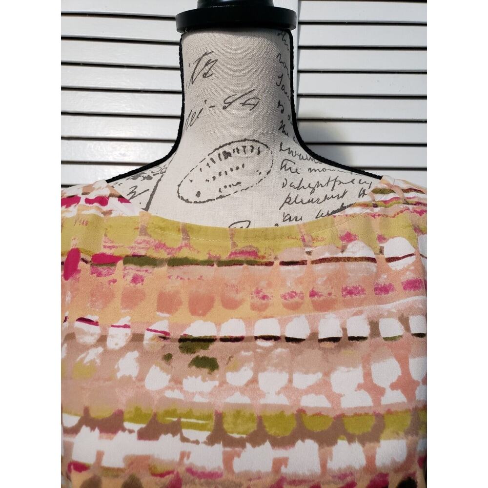 Eliza J. Blouson Dress Women's Size 8 Multicolor‎ Print Short Sleeve Knee Length - Picture 2 of 10